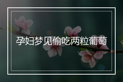 孕妇梦见偷吃两粒葡萄