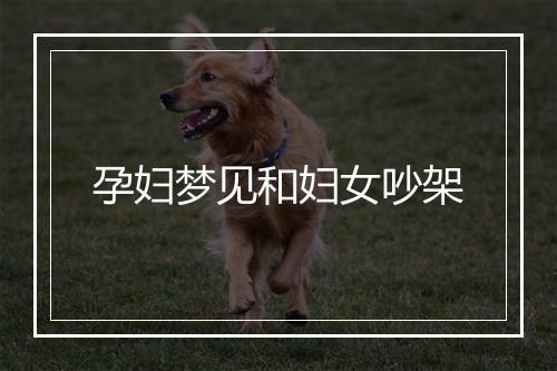 孕妇梦见和妇女吵架