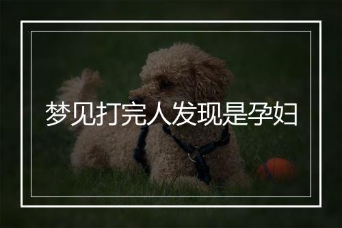 梦见打完人发现是孕妇