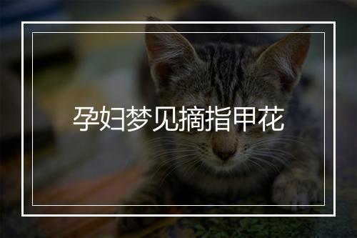 孕妇梦见摘指甲花