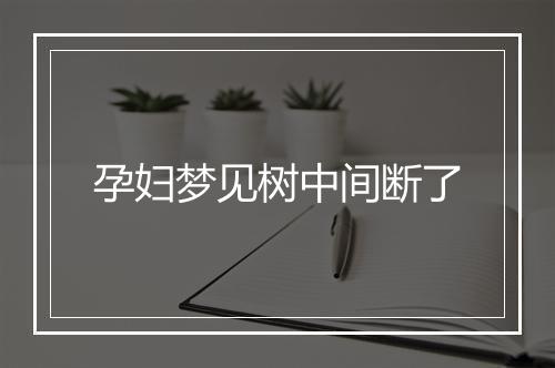 孕妇梦见树中间断了