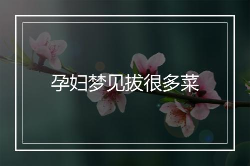 孕妇梦见拔很多菜