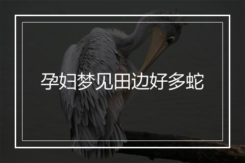 孕妇梦见田边好多蛇