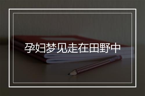 孕妇梦见走在田野中