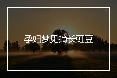 孕妇梦见摘长豇豆