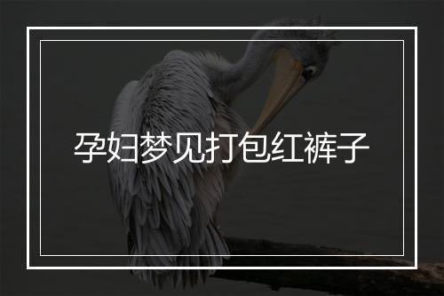 孕妇梦见打包红裤子