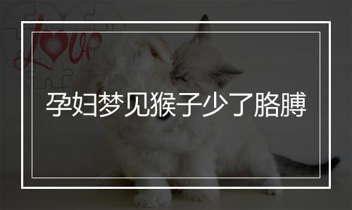 孕妇梦见猴子少了胳膊