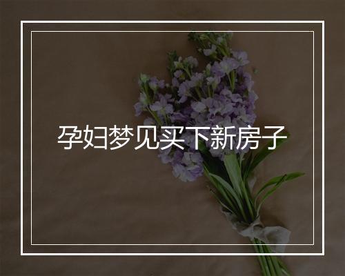 孕妇梦见买下新房子