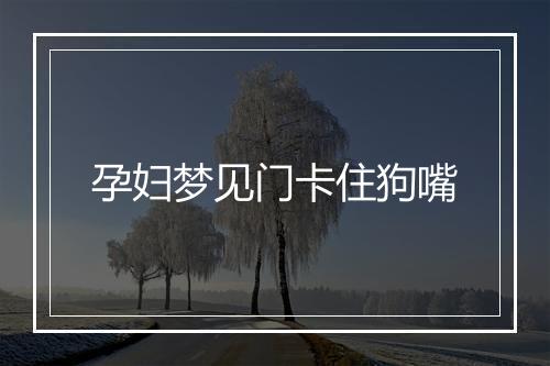 孕妇梦见门卡住狗嘴