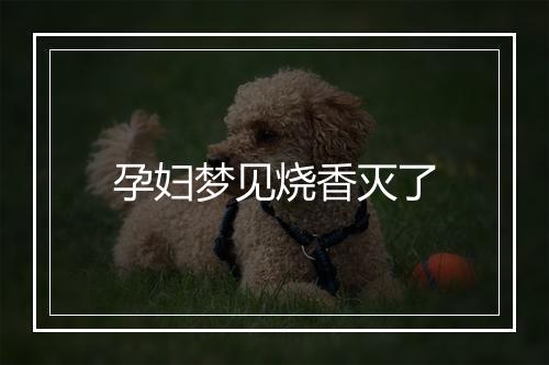 孕妇梦见烧香灭了