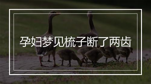 孕妇梦见梳子断了两齿