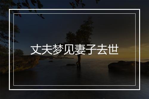 丈夫梦见妻子去世