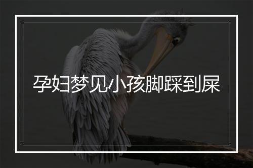 孕妇梦见小孩脚踩到屎