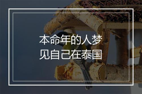 本命年的人梦见自己在泰国