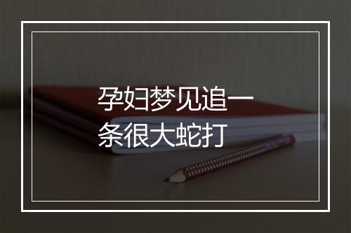 孕妇梦见追一条很大蛇打