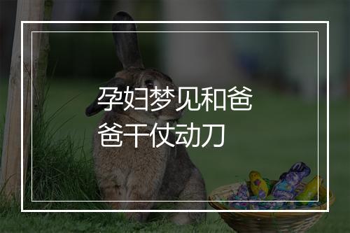 孕妇梦见和爸爸干仗动刀