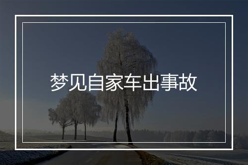 梦见自家车出事故