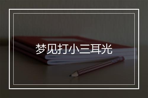 梦见打小三耳光