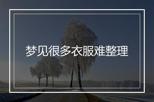 梦见很多衣服难整理