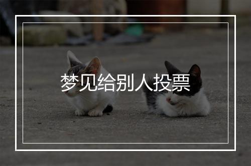 梦见给别人投票