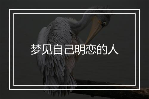 梦见自己明恋的人