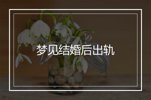 梦见结婚后出轨