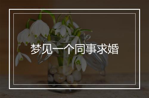 梦见一个同事求婚