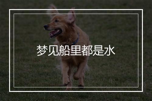 梦见船里都是水