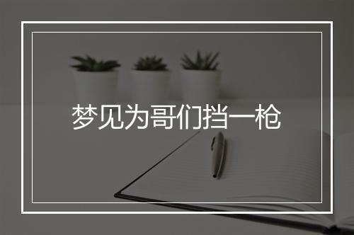 梦见为哥们挡一枪