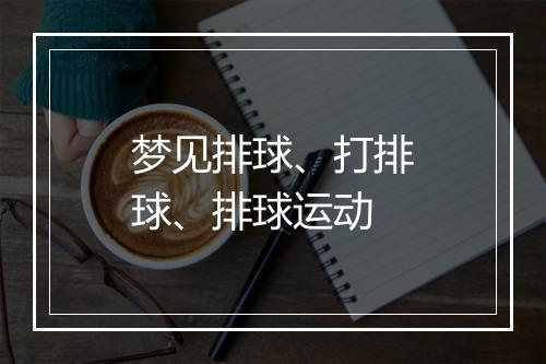 梦见排球、打排球、排球运动