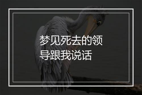 梦见死去的领导跟我说话