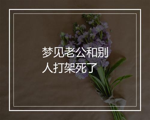 梦见老公和别人打架死了