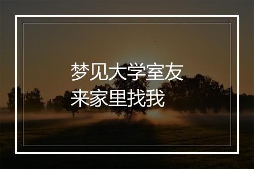 梦见大学室友来家里找我