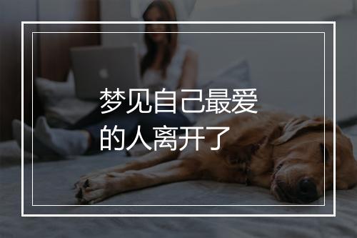 梦见自己最爱的人离开了