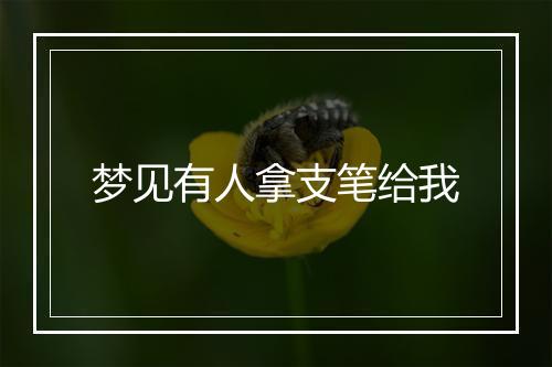 梦见有人拿支笔给我