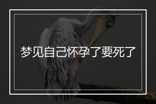 梦见自己怀孕了要死了