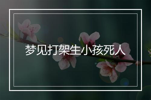 梦见打架生小孩死人