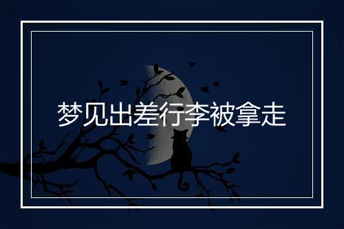 梦见出差行李被拿走