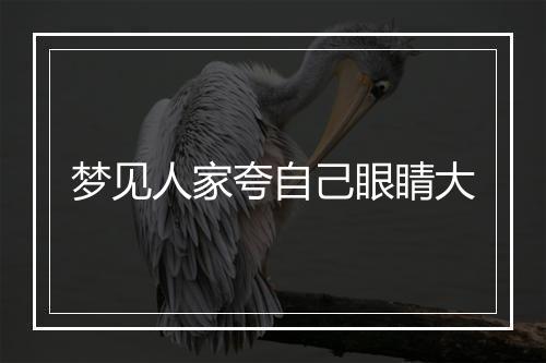 梦见人家夸自己眼睛大