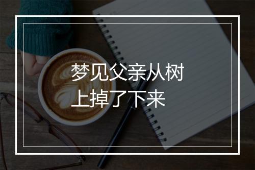 梦见父亲从树上掉了下来