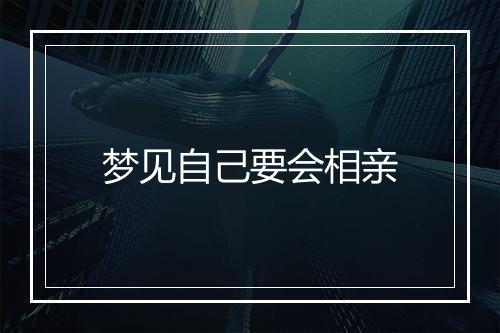 梦见自己要会相亲