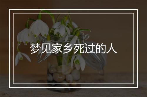 梦见家乡死过的人