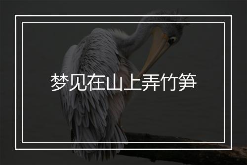 梦见在山上弄竹笋