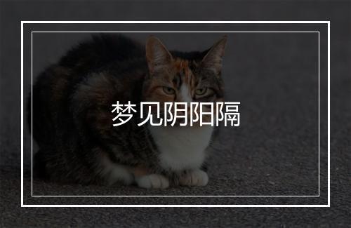 梦见阴阳隔