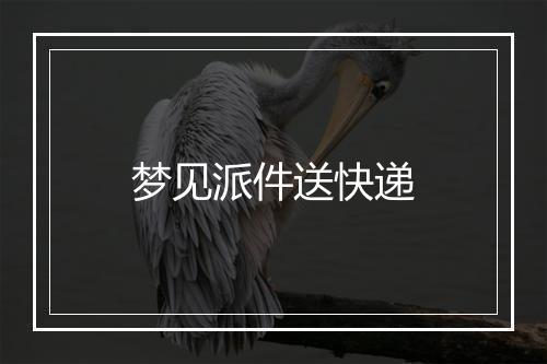 梦见派件送快递