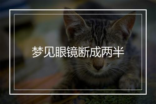 梦见眼镜断成两半