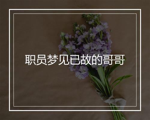 职员梦见已故的哥哥