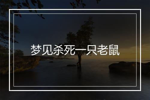 梦见杀死一只老鼠