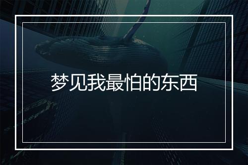 梦见我最怕的东西