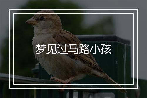 梦见过马路小孩